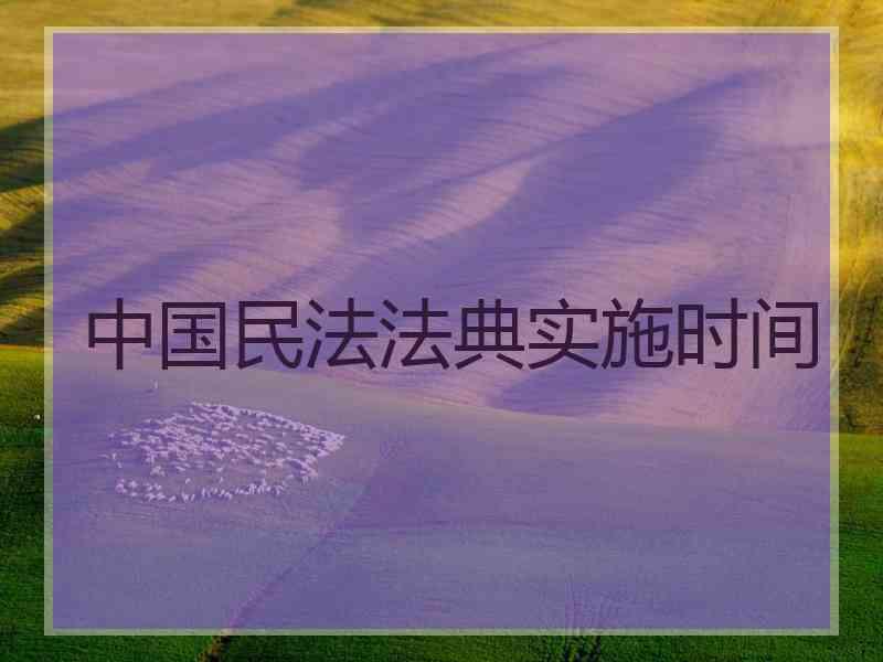 中国民法法典实施时间
