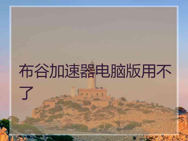 布谷加速器电脑版用不了