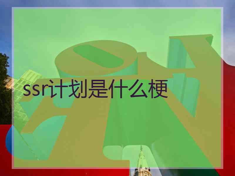 ssr计划是什么梗