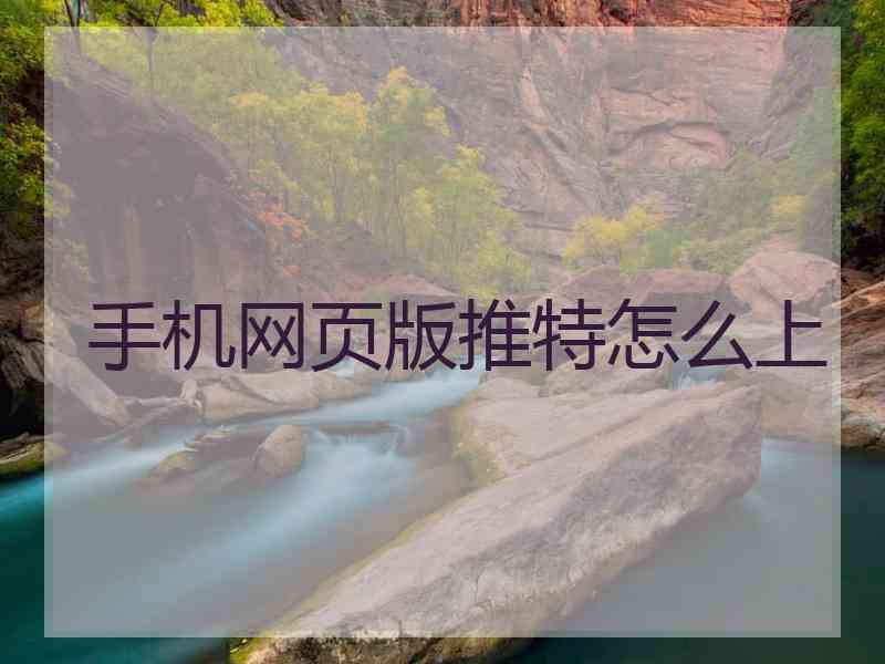 手机网页版推特怎么上