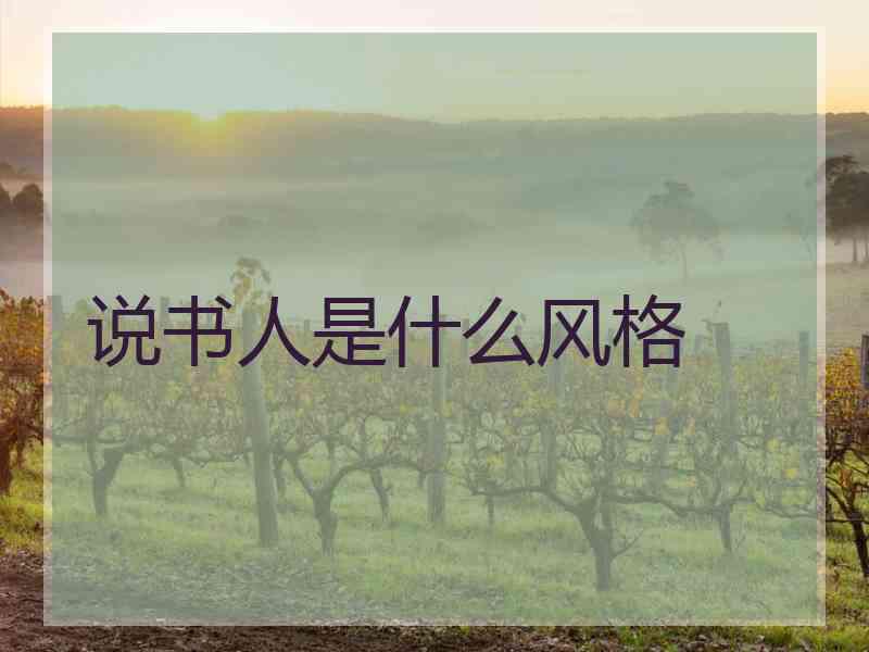 说书人是什么风格