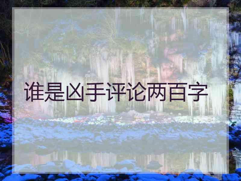 谁是凶手评论两百字