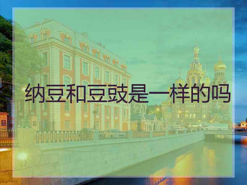 纳豆和豆豉是一样的吗