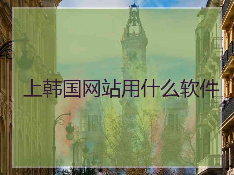 上韩国网站用什么软件