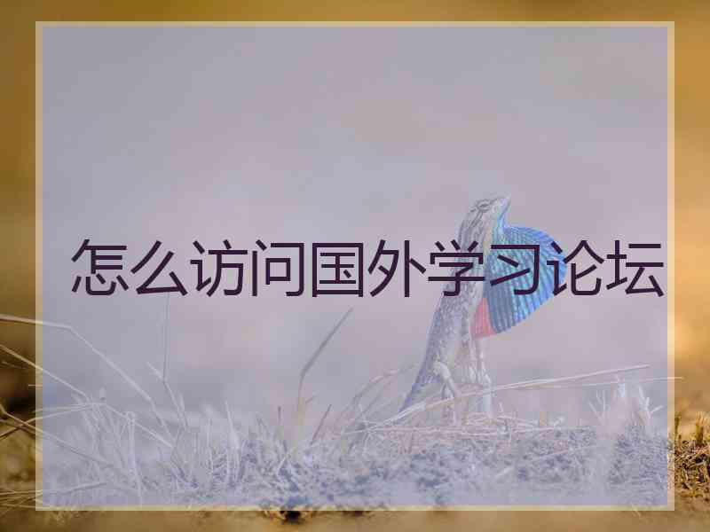 怎么访问国外学习论坛