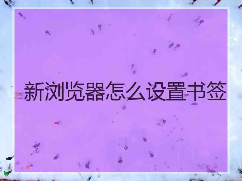新浏览器怎么设置书签