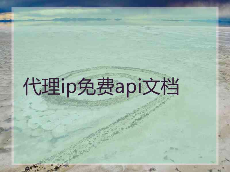 代理ip免费api文档