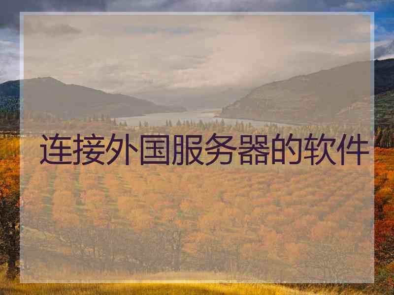 连接外国服务器的软件