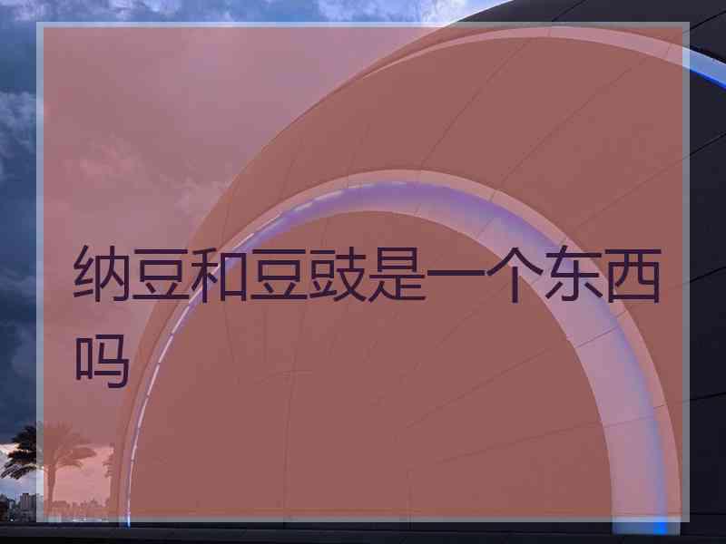纳豆和豆豉是一个东西吗