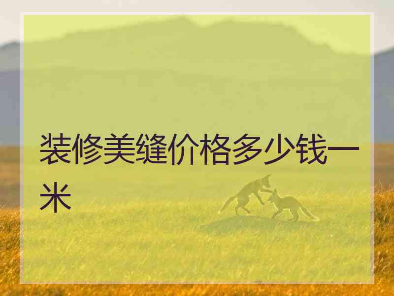 装修美缝价格多少钱一米