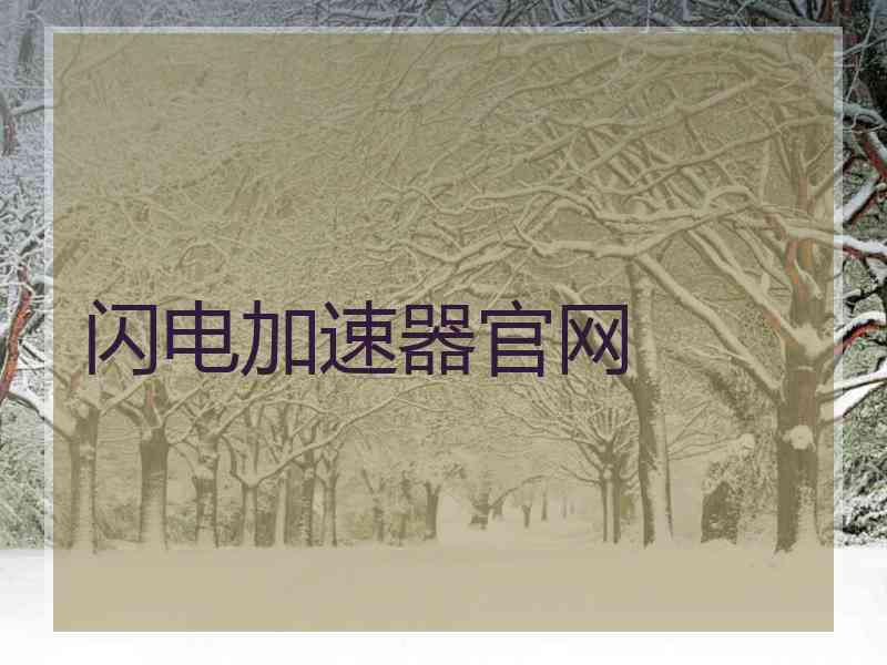 闪电加速器官网