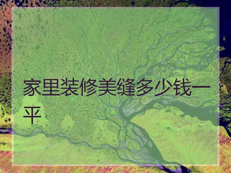 家里装修美缝多少钱一平