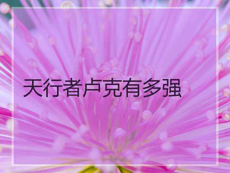 天行者卢克有多强